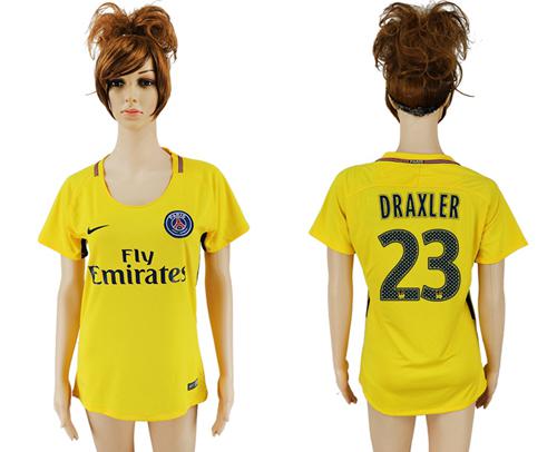 Women's Paris Saint-Germain #23 Draxler Away Soccer Club Jersey